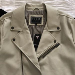 Guess White/Cream faux leather jacket